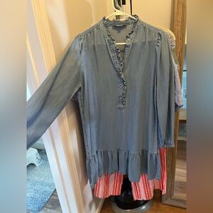 Blue Ruffled Women's dress